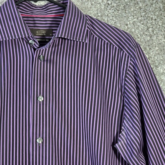 Eton Men Contemporary Striped Dress Shirt Size 15.5 Office‎ Preppy Formal READ - Picture 3 of 16
